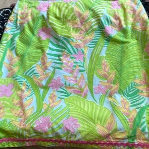 Lilly Pulitzer vintage botanical garden pencil skirt sz 12